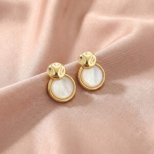 Irregular Mother of Pearl Stud Earrings