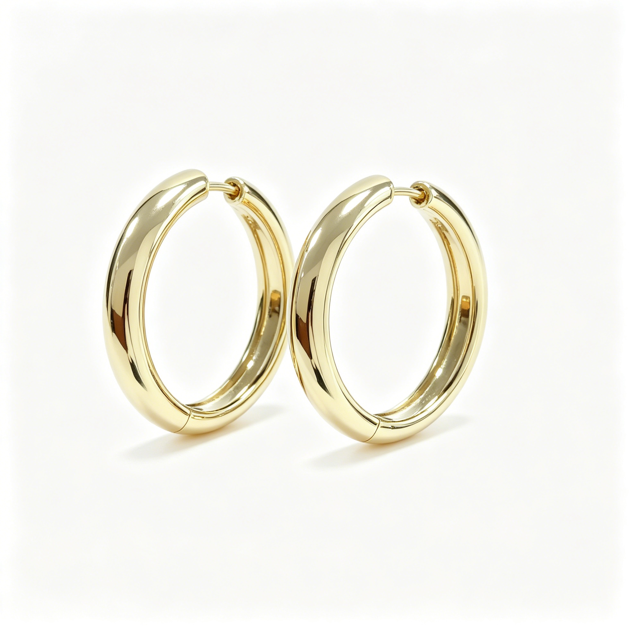Chunky Gold Hoop Earrings - 图片 2