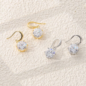 Sparkle Round Zircon Dangle Earrings