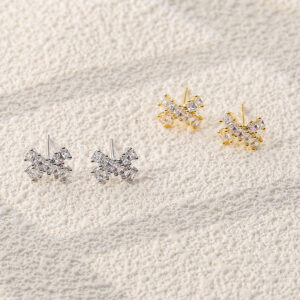 Zircon Snowflake Stud Earrings