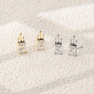 Square Big Cubic Zirconia Stud Earrings