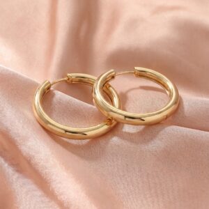 Chunky Gold Hoop Earrings