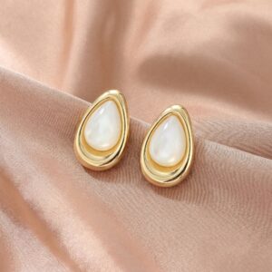 Teardrop Mother of Pearl Stud Earrings