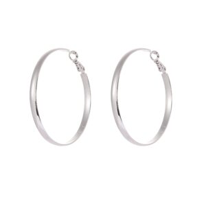 Smooth Silver Large Hoop Earrings