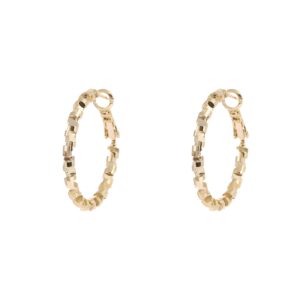Segment Chain Gold Large Hoop Earrings