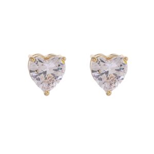 3D Heart Zircon Stud Earrings