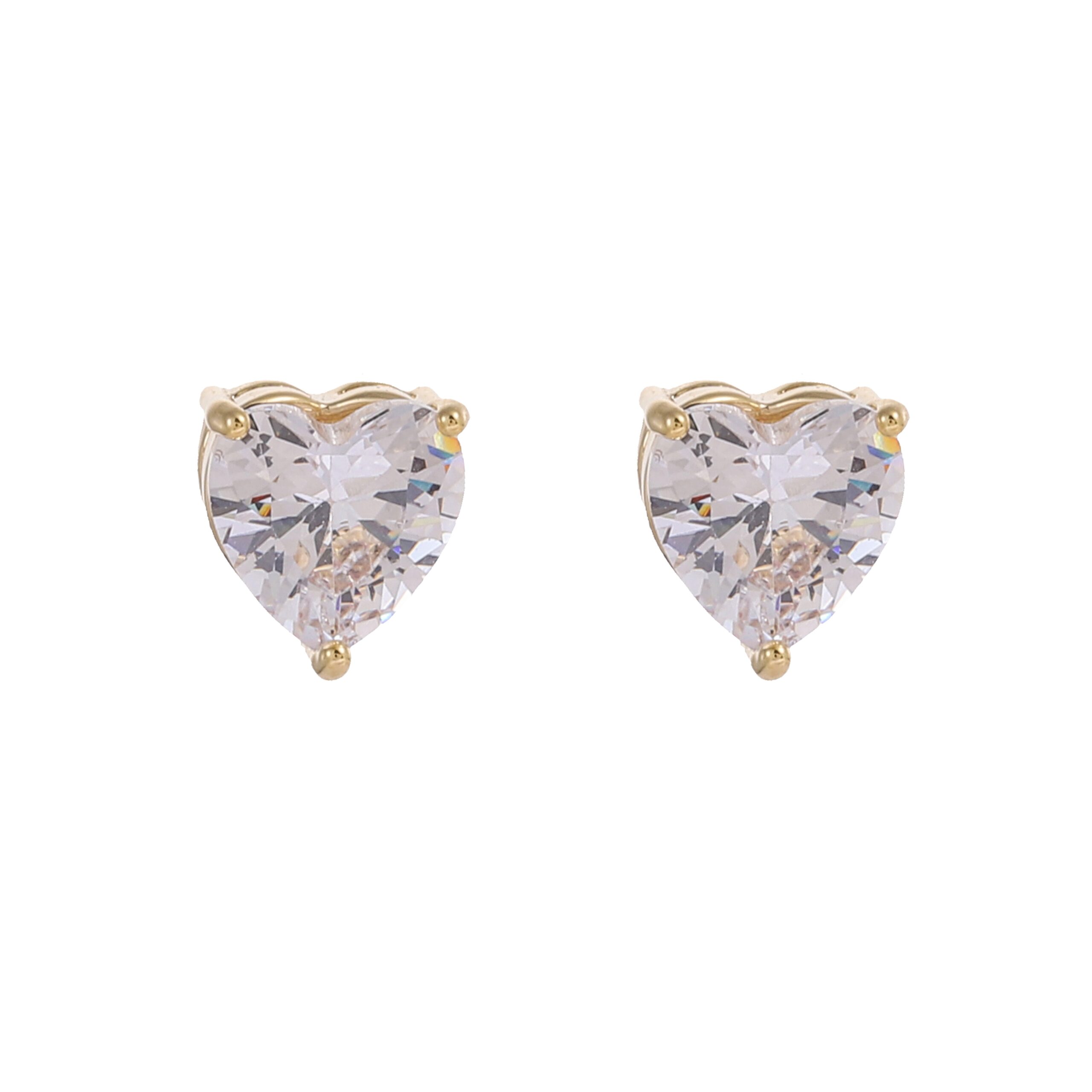 3D Heart Zircon Stud Earrings