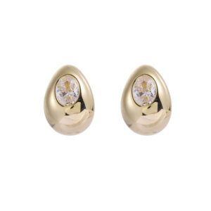 Teardrop Inlaid Zircon Stud Earrings