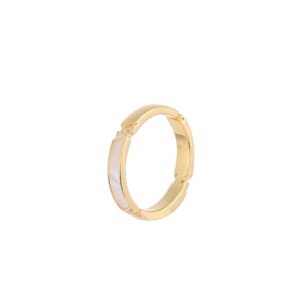 Gold Tone Thin Stripe Smooth Open Stacking Ring