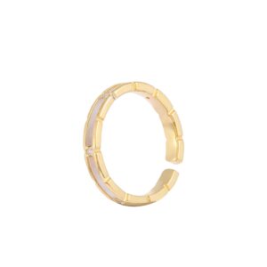 Gold Tone Hollow Rectangular Cutout Stacking Ring