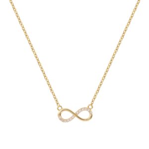Infinity Symbol Hollow Pendant Necklace, Gold & Silver Two Tones