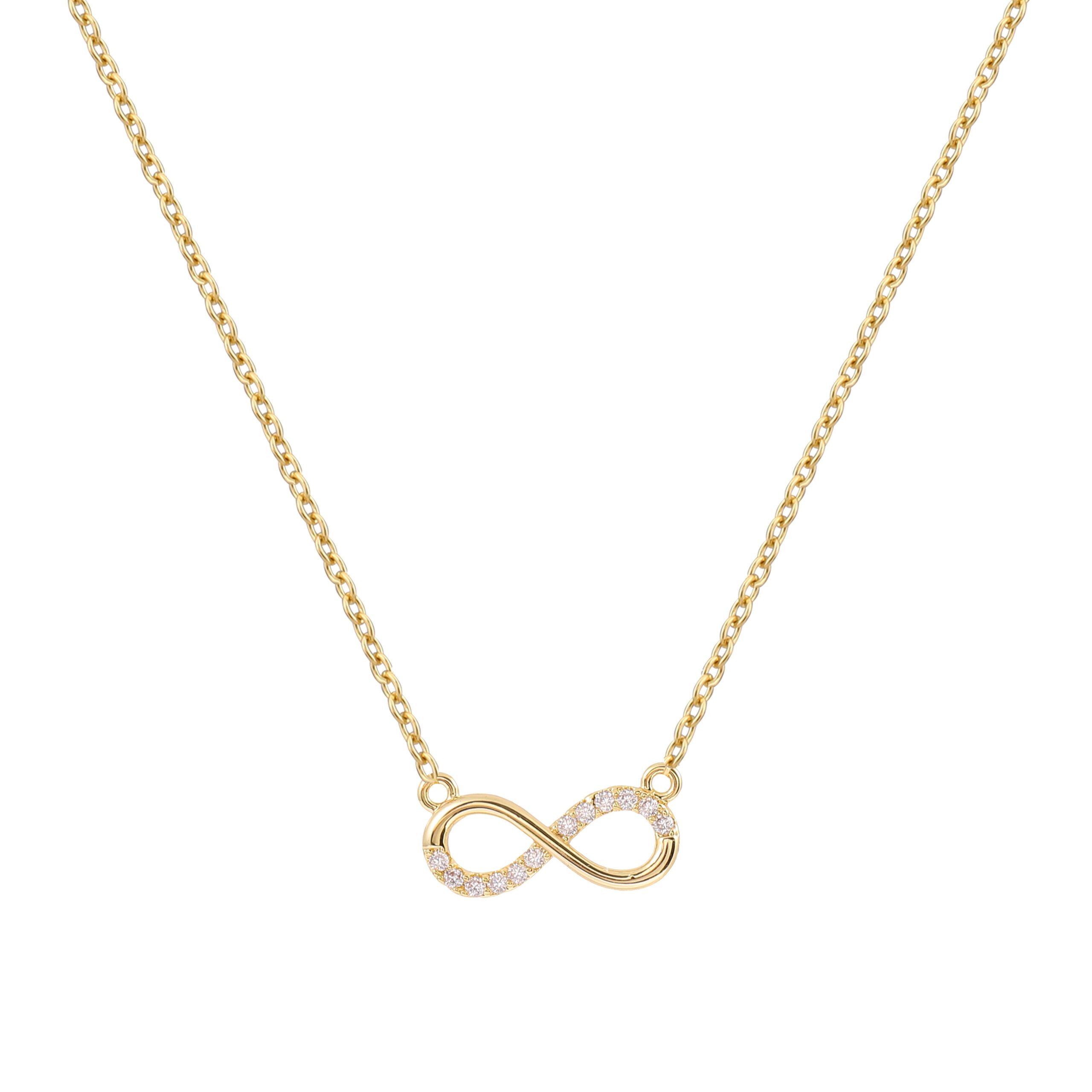 Infinity Symbol Hollow Pendant Necklace, Gold & Silver Two Tones