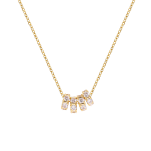 Double Ring Cubic Zirconia Pendant Necklace